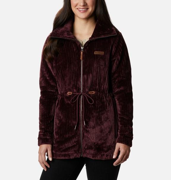 Columbia Womens Fleece Jacket Sale UK - Fireside Sherpa Jackets Red UK-1396